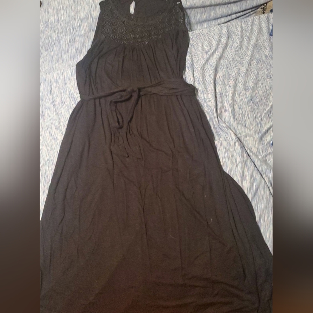 New without tags Lane Bryant black maxi dress with belt